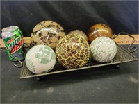 Tray of decorative balls