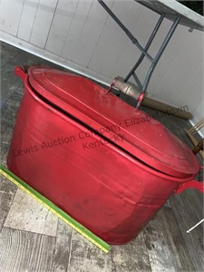 Large Boiler Wash Tub Pot w/ Wood Handles & Lid