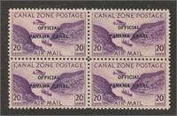 CANAL ZONE #CO4 BLOCK OF 4 MINT VF NH