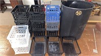 11 Stackable Storage Bins, 3 Small Baskets, Trash