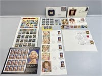 Elvis Presley, Marilyn Monroe, Civil War Stamps