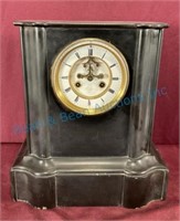 French black open escapement mantle clock