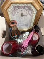 Mixed lot with clock, vases, and more