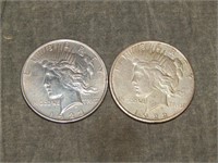 1923 & 1922 S  Peace 90% SILVER Dollars