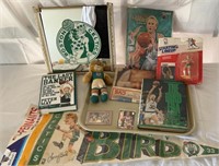 Larry Bird Memorabilia: Flag, Cards, Starting