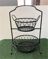 2 level fruit basket with stand