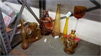7 Amber Glass Decor