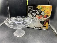 Crystal Footed compote 8.5in