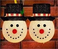 ( New / Packed ) 2PCS Snowman Porch Light Cover