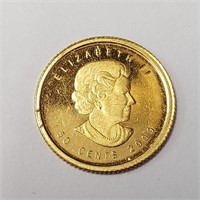 24K  1.28G Canadian 50Cent  Coin