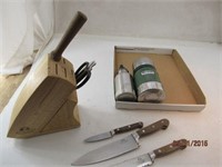 Stanley Thermos Knives in Wood Storage Block