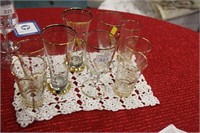 Vintage glasses with hunting theme.