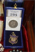News of World Darts silver pendant.& 1905 1/2