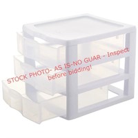 Sterilite 3 Drawer Storage Organizer, White