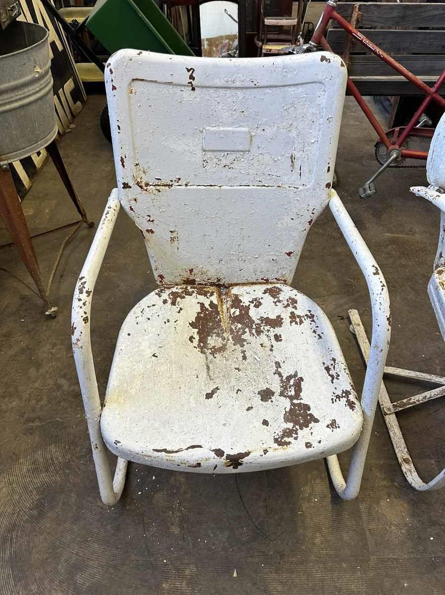 White Metal Patio Chair
