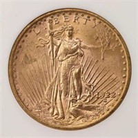 1922 $20 Gold Saint Gaudens Coin