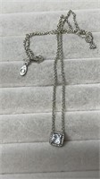 Pandora Sterling Silver 17" Chain With Square Cubi