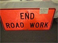 END ROAD WORK Metal Highway Warning Sign