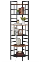 HOMISSUE Corner Shelf, 6 Tier Industrial Tall Corn