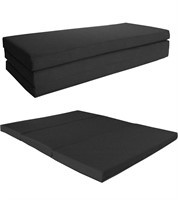 D&D Futon Furniture Queen Black Shikibuton Trifold