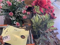 Flower Arrangement and Wooden Tables