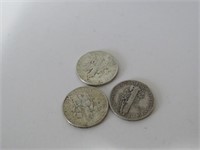 LOT OF 3 OLD US DIMES