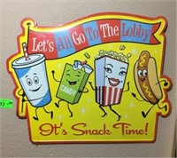 Metal "Snack Time" Movie Theatre Picture