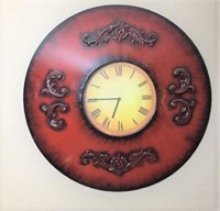 Red Metal Wall Clock