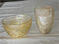 Blown Glass Bowl & Vase
