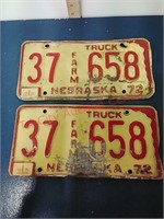 1972 Nebraska Farm license plates, 1975 sticker