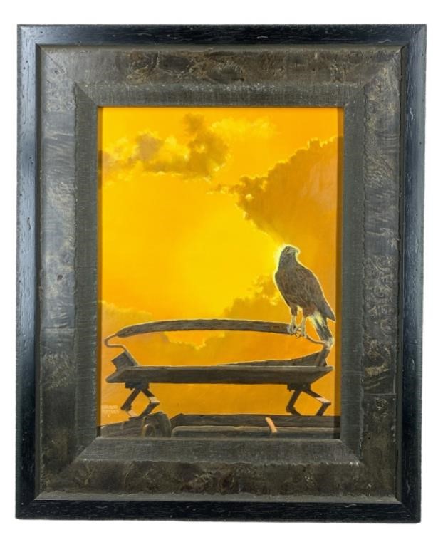 A Barron Postmus "Hawk" Oil On Canvas