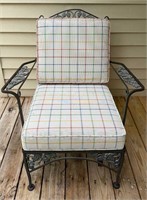 Wrought Iron Patio Arm Chair w/ Cushions