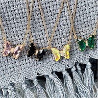 Cute Butterfly Necklace Pendant Women Cubic