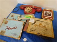 CIGARETTE TINS - PLAYERS, CHESTERFIELD, DANIS,