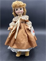 PORCELAIN MADAME ALEXANDER DOLL ON STAND