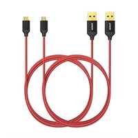 [2-Pack] Anker 6ft / 1.8m Nylon Braided