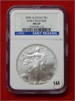 2006 W American Eagle NGC MS69 1 Ounce Silver