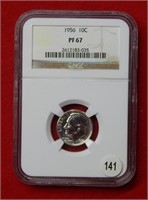 1956 Roosevelt Silver Dime NGC PF67