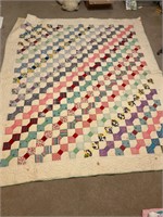 Hand Sewn Checkered Quilt