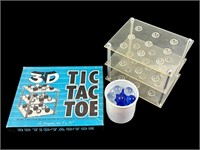 3-D TIC TAC TOE Game w/ Glass Balls / Marbles