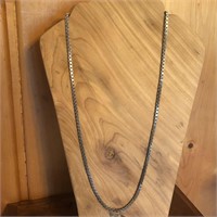 Silver Tone Box Chain Necklace