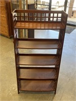 5ft Wooden 5-Tier Folding Accent Book Shelf