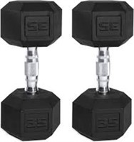 Cap Coated Hex Dumbbell Weight 35lb Pair ,black