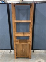 Wood Shelf Unit W/ Cabinet Base 22.5"x13”x71”