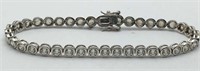 Sterling Silver Bracelet W Clear Stones