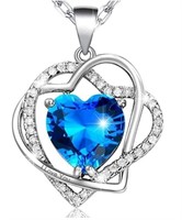 MARENJA Women's Fashion Necklace Blue Heart