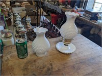 Milk Glass Table Lamp w/Extra Shade