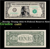 Novelty Trump 2021 $1 Federal Reserve Note Grades