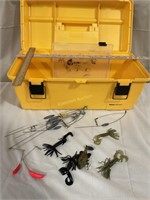 Tackle box, divided tray, lures, more