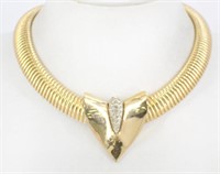 Givenchy Large Gold Tone Choker Necklace